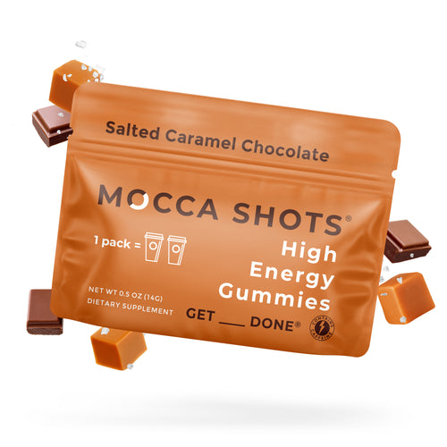 Mocca Shots Salted Caramel Chocolate Caffeine Gummy 12-pack