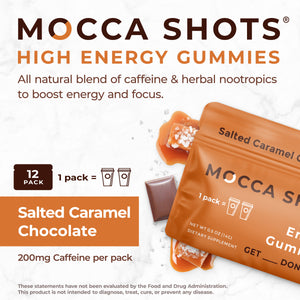 Mocca Shots Salted Caramel Chocolate Caffeine Gummy 12-pack