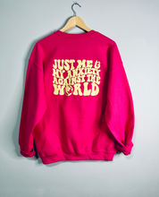 Load image into Gallery viewer, Just Me &amp; My Anxiety Against The World Crew Neck-Yellow Print