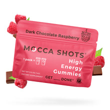Load image into Gallery viewer, Mocca Shots Chocolate Raspberry Caffeine Gummy 12-pack 12x2 shots