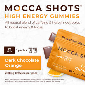 Mocca Shots Chocolate Orange Caffeine Gummy 12-pack 12x2 shots